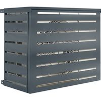 Idmarket – Cache climatiseur métal gris anthracite – Protection extérieure 95 x 48 x 80 cm – Installation rapide avec kit de fixation inclus
