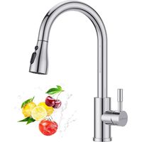 APPASO Kitchen Tap, Kitchen Sink Mixer Tap with Pull Out Sprayer, Kitchen Mixer Tap 360° Swivel, Kitchen Mixer Tap with 3 Spary Modes, Mixer Tap for Kitchen, Kitchen Faucet Stainless Steel Chrome