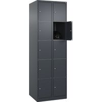 C+P, Vestiaire à 5 casiers Classic PLUS, 2 compartiments, gris