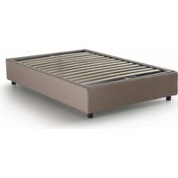 Talamo Italia Letto piazza e mezza Nicole, Letto contenitore con rivestimento in tessuto, 100% Made in Italy, Apertura frontale, adatto per materasso Cm 120x190, Tortora, con imballo rinforzato