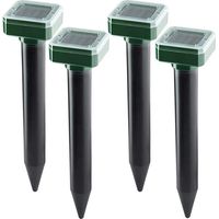 4-Pack Solar Ultrasonic Mole Repellers, Outdoor Mouse Repellent, Solar-Powered Anti-Mole Devices