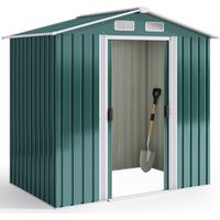 Bealife Metall-Gartenabri 2,19 m² aus verzinktem Stahl Grüner Cabanon auf dem Untergrund 184 x 119 x 186 cm