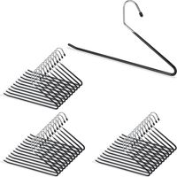 Cintres à pantalon, lot de 36, revêtement pvc, antidérapant, peu encombrants, porte-pantalons, 35 cm, en métal, noir