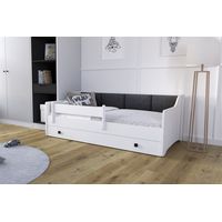 Lettino per bambini ERYK con cassetto e sponda 160x80 nero