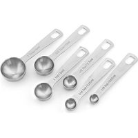 6pcs Measuring Spoon Set Thickened Clear Engraving Scale Stainless Steel Measuring Tablespoons for Seasoning