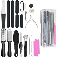 Kit de pédicure professionnel, kit de soin des pieds en acier inoxydable, râpe pour enlever les peaux mortes, kit de pédicure