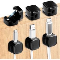Lot de 6 supports de câbles magnétiques, rangement de câbles sous bureau, organiseur de câbles magnétique, cache-câbles de charge