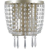 Italux Cortina - Applique Champagne 2 Luci con Paralume in Vetro Cristallo, E14