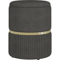 Pouf tabouret repose pied coffre rangement velours côtelé 36 x 36 x 44 cm salon chambre gris