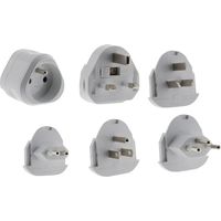 Zenitech – Lot de 6 adaptateurs de voyage 5 prises mâles – Compatible 100 pays – Pochette offerte – Blanc – 16A 230V 3680W