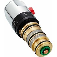 Chrom-Thermostat-Duscharmatur, Ersatzkartusche, einteiliger Thermostat-Wasserhahn, Ventilkern-Temperatursensor aus Kupfer, Lilaris
