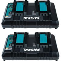 2x Makita DC18RD LXT Lithium Ion 240v 18v Dual Port Fast Battery Charger