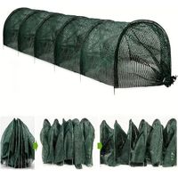 Tunnel de Plantation agricole 300 x 45 x 45 cm en Plastique Noir avec Filet,Tunnel de Jardin en Maille Noire,pour Jardin Potager Protection Contre Le Gel Serre sans Support,Filet Tunn