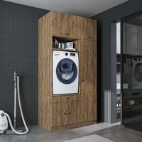 Roomart S1 Waschmaschinen-Schrankwand 112 cm, Eiche