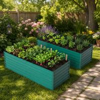 Bac de culture surélevé en métal 190x90x64cm, grand bac de plantation à fond ouvert pour un drainage optimal, kit de plate-bande robuste, résistant aux intempéries et à la rouille pour légumes, fleurs
