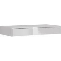 Etagère Sherry, blanc/blanc brillant, 81.4x12cm avec tiroir, Vicco