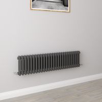 AICA Traditional Radiator Central Heating Cast Iron Style 2 Column Horizontal 300x1460mm Anthracite