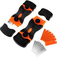 Ceramic Hob Scraper with Soft Handle + 10 Metal Blades for Glass/Mirror/Floor Cleaning