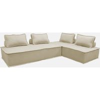 Sofá modular en tela lisa, 4 plazas