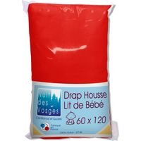 Nuit des Vosges 2107524 Cotoval Lenzuolo con Angoli Cotone in Tinta Unita Rosso 140 x 190 cm
