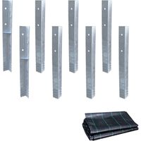 Wickey Bodenanker Erdanker Winkelanker-Set SolidLock für Spielturm & Schaukel inkl. Unkrautvlies, Anker, Pfostenanker für Klettergerüst & Gartenzaun - 8 Stk.