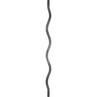Deco Fer Forge – Barreau ondulé 950mm – Section carrée 14mm – Fer forgé brut à souder pour garde-corps – Design avec torsade