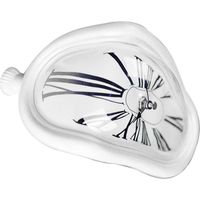 Horloge de bureau décorative rétro en plastique métallisé blanc