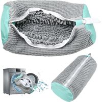 Sac de lavage pour chaussures : Sac de lavage pour seche-linge et lave-linge, 2 sacs à chaussures réutilisables pour paniers et chaussures de tennis, kit de nettoyage anti-taches XXL (XXL Gris)