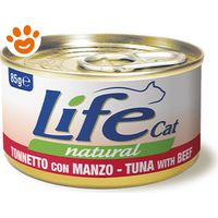 Life Cat Natural Tonnetto con Manzo - Life Cat Natural Tonnetto con Manzo - Lattina Da 85 Gr