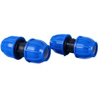 2Pcs PE Connecteur Droit En Plastique 32mm à 32mm Adaptateur De Tuyau D'eau Raccord Droit Raccord De Tuyau D'Eau Tube Raccords