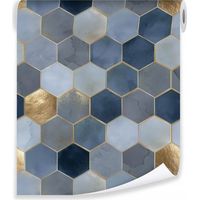 Papier peint bleu or interlining wall living room bedroom wallpaper