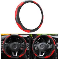 APEX Housse de volant universelle pour voiture, housse de volant antidérapante et résistante, cuir microfibre, diamètre 37-38 cm