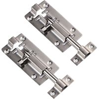 Verrou Coulissant Barillet - Acier Inoxydable Épais - Pour Porte Chambre Salle De Bain Armoire Coffre - Lot De 2