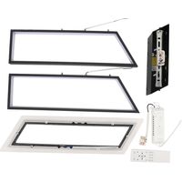 Plafond moderne à LEDs lumière fonction de mémoire réglable en continu Rectangle géométrique encastré lampe pour chambre salon