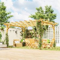 Pergola de jardin extérieur 3 x 4 m pergola en bois pour plantes grimpantes. bois naturel