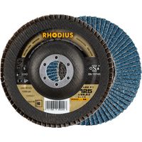 RHODIUS LSZ F1, 10 Stück, 180 mm, Korn 80, Fächerschleifscheibe