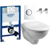 Grohe 38526 Rapid 0.82m Dual Flush Cistern Frame 38765 Nova Plate & Toilet Pan