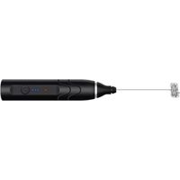 Mousseur à lait électrique portable en ABS 304 et acier inoxydable, mini machine à mousser pour café et chocolat chaud, noir