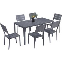 SET GIARDINO IN ACCIAIO 'BODRUM' colore dark grey