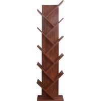 Rebecca Mobili Bibliothèque Meuble 10 Etagères Mdf Marron Noyer 160x44,5x22