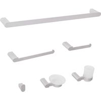 Badaccessoires Set 6-teilig PARACAS mit Handtuchstangen und -haken Silber
