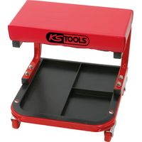 Kstools – Tabouret roulant pour atelier – Dimensions L 365 x L 360 x H 360 mm – Capacité 90 kg – Avec rangement pour outils – Roues PVC