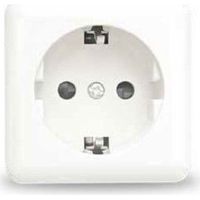 Steckerbasis schuko 2P + TT Weiß 60x60x45mm 16A250V GSC 0201028