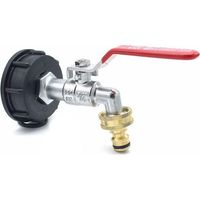 Wasserhahnanschluss aus verchromtem Messing, Schnellanschluss-Auslass – 3/4-Zoll-Tonnenfass-Zubehör, IBC-Tonnenfass-Anschluss, Messing-Tonnenfass-Wasserdüse, IBC-Schnuller-Hahnanschluss