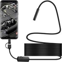 Endoskop, 5 m Android OTG, wasserdichte HD-Video-Endoskopiekamera mit Sicherheitskabel, 6 LED-Leuchten für Samsung Galaxy/Sony/Nexus Android-Smartphones und -Computer