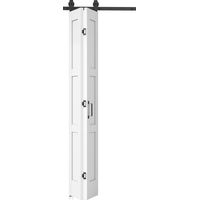 HOMCOM Porta Scorrevole Pieghevole, Kit Montaggio, Maniglia, Bianco Legno.