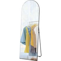 Miroir au sol arche 150x50 cm noir, sur pied et mural