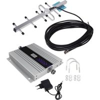 Amplificateur de rappel LCD GSM 900Mhz répéteur de signal pour téléphone portable + kit d\'antenne de Yagi