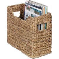 Relaxdays – Range-revues tressé en jacinthe d’eau – Dimensions HxLxP : 25 x 34,5 x 15,5 cm – Organiseur de bureau décoratif – Pour magazines et journaux