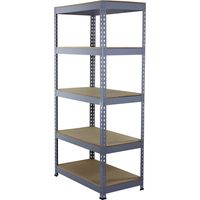 Scaffale in Acciaio Senza Bulloni Q-Rax Grigio Largo 90cm per Magazzino e Garage